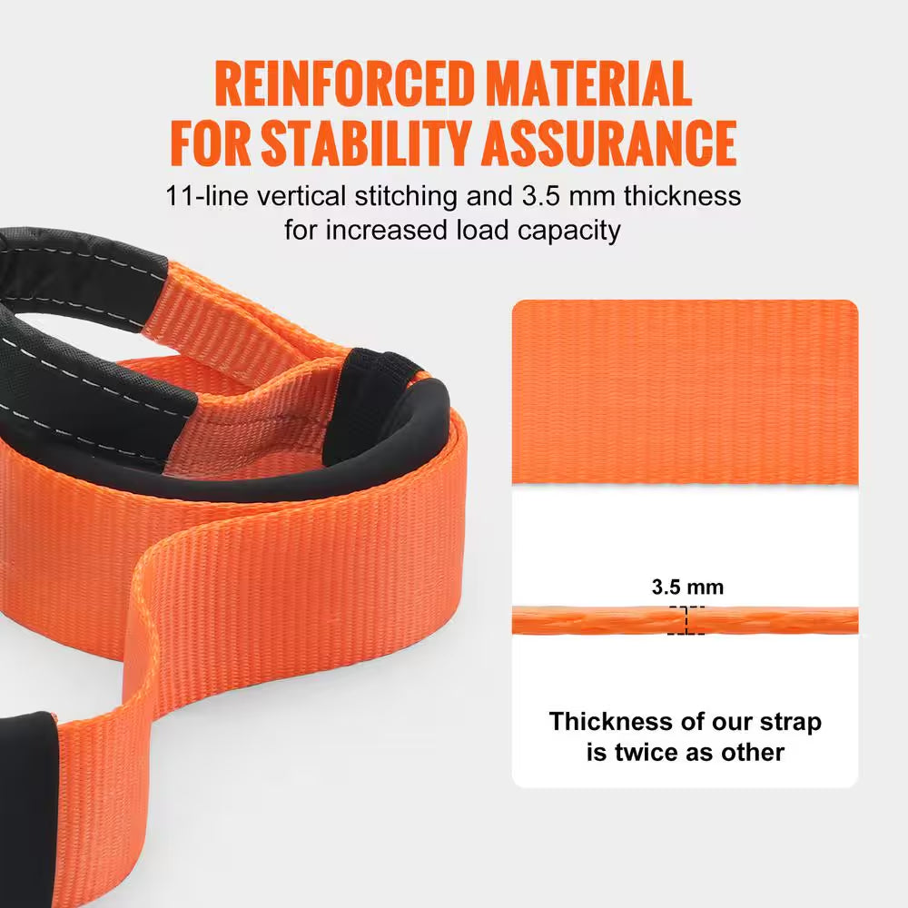 Tow Strap 20 In.Heavy Duty Winch Cable Recovery 36,000 Lbs. Tow Strap Chain for Truck Jeep SUV ATV