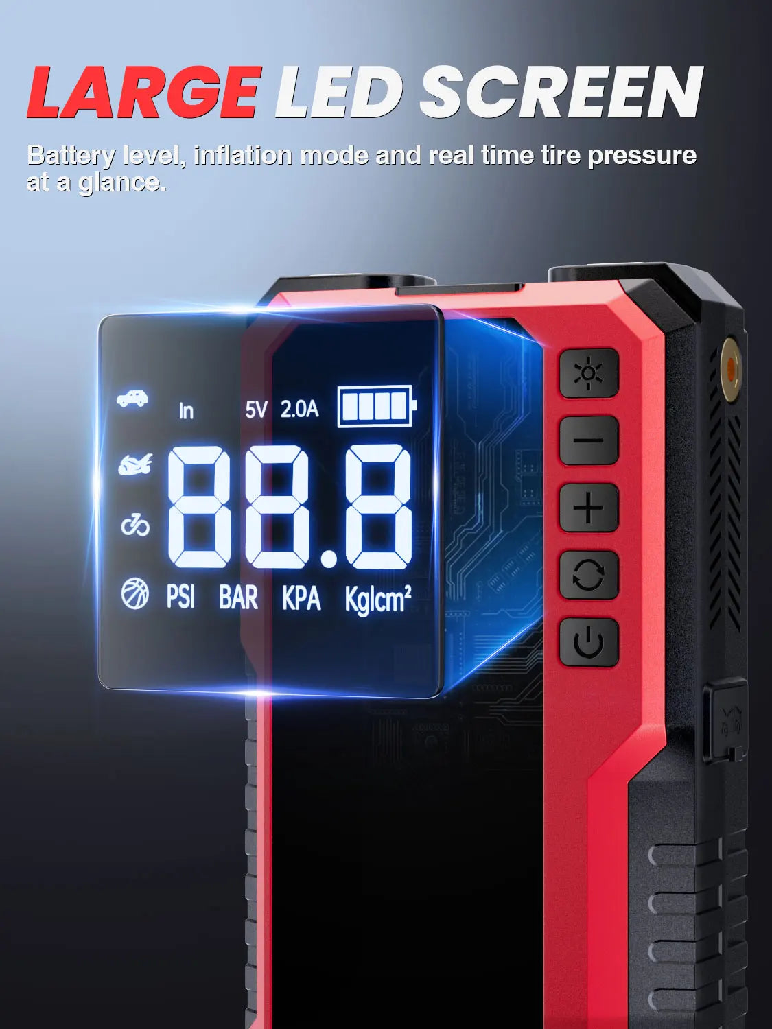 Jump Starter with Air Compressor, 150PSI Portable Tire Inflator & 3000A Car Battery Jump Starter,12V Car Battery Boosterht