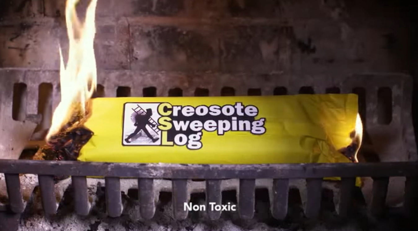 - Creosote Sweeping Log for Fireplaces and Woodstoves, Chimney Maintenance Firelog