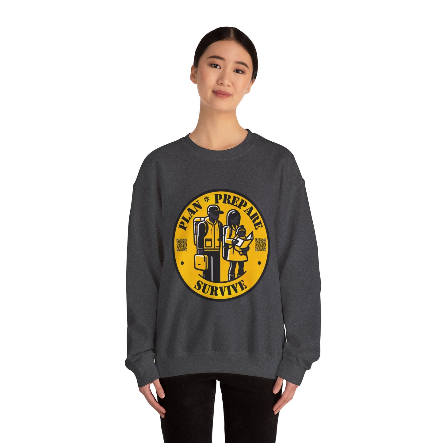 Plan, Prepare, Survive Crewneck Sweatshirt - Cozy Gift, Outdoor Adventure Wear, Survivalist Apparel, Unisex Layering, Prepper Hoodie
