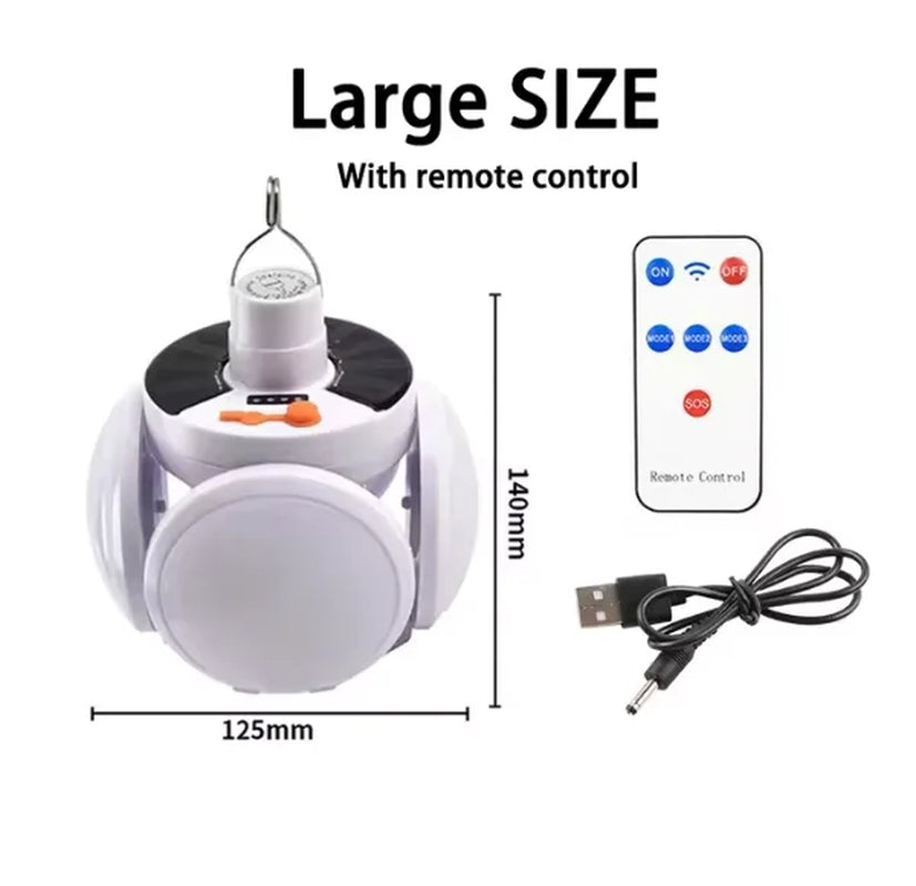 Folding Solar Camping Lantern Led Rechargeable Outdoor Hanging Tent Lamp Solar/Usb Portable LED Bulbs with Hook Emergency Lights