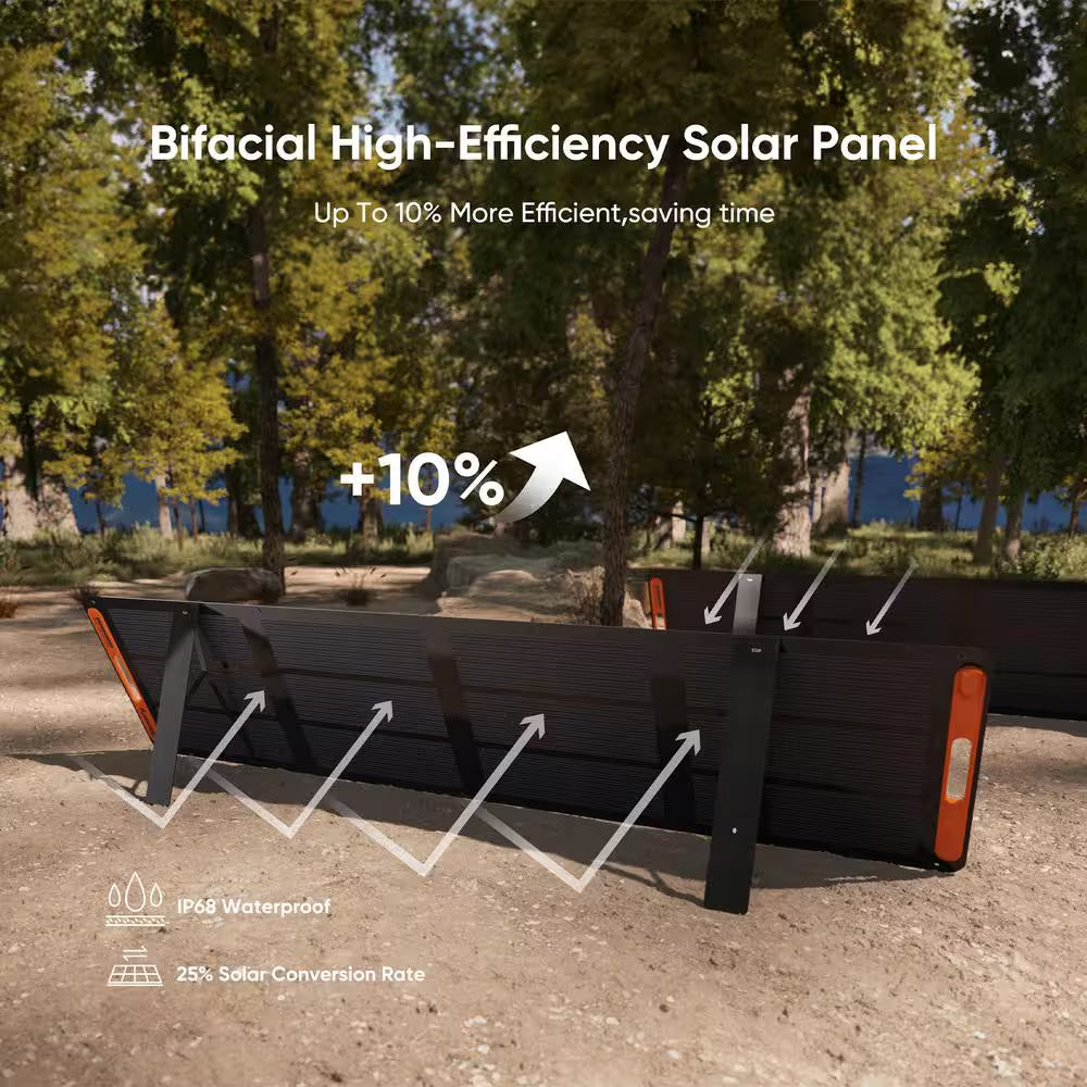 3000W Output/6000W Peak Solar Generator 2000 Plus, Expandable Push Button Start Battery Lifepo4 W/Two 200W Solar Panels
