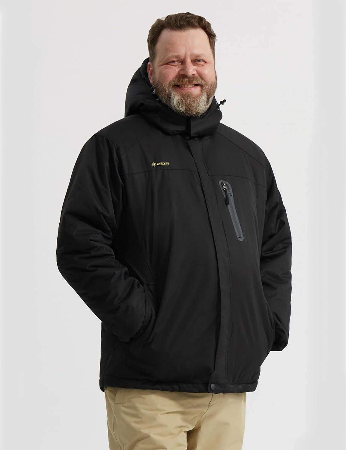 Men'S Ski Snow Jacket Warm Winter Waterproof Coat Snowboard Rain Jacket Hooded Windproof Windbreaker