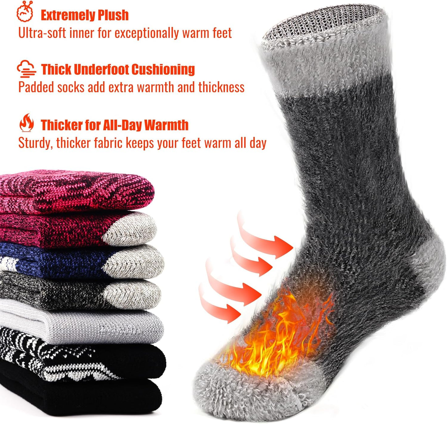 Thermal Socks for Women and Men Heat Trapping Warm Winter Socks