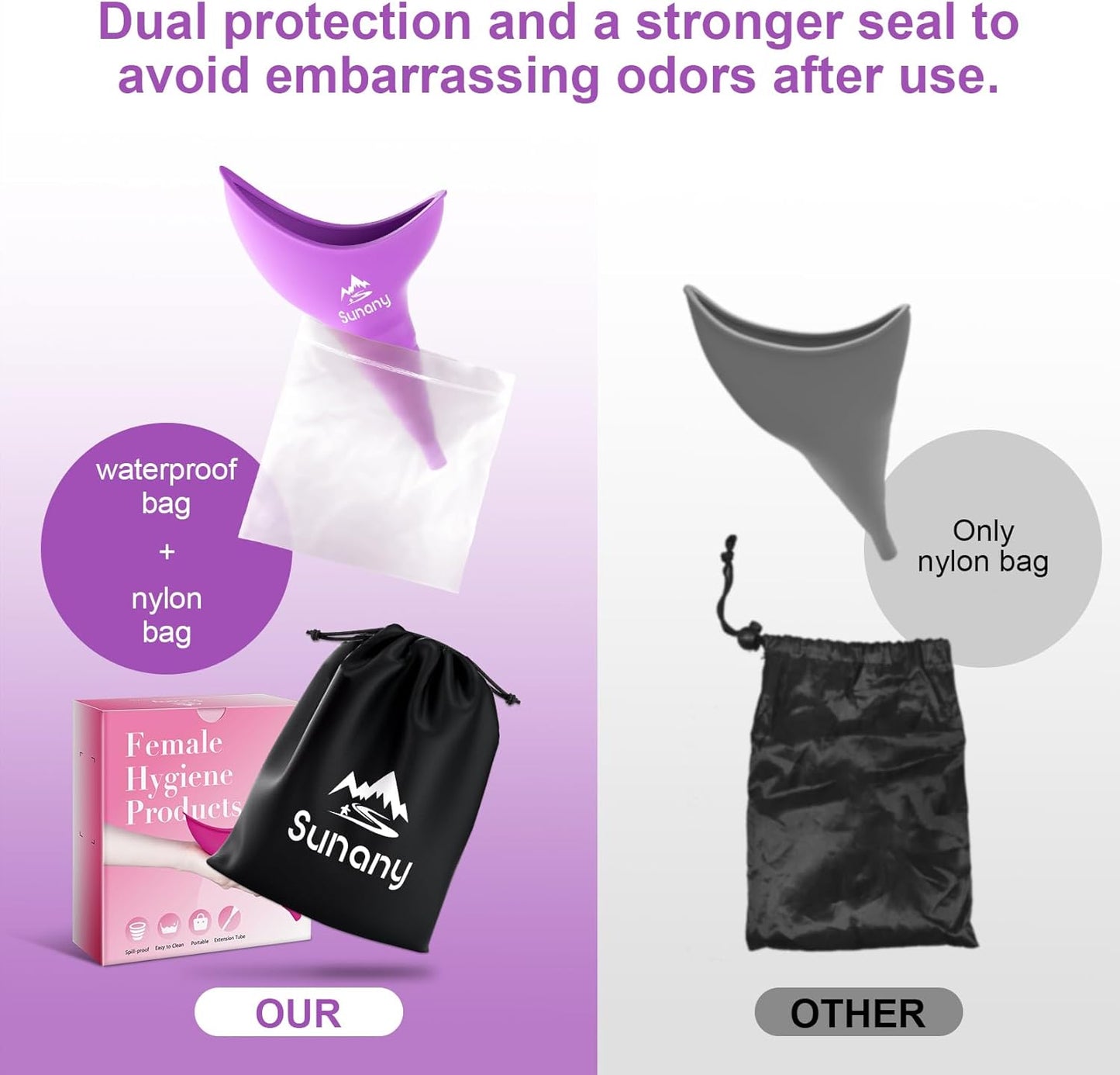 Female Urinal, Reusable Silicone Foolproof Women Pee Funnel Allows Women to Pee Standing Up,Women'S Urinal Is the Perfect Companion for Indoor Use