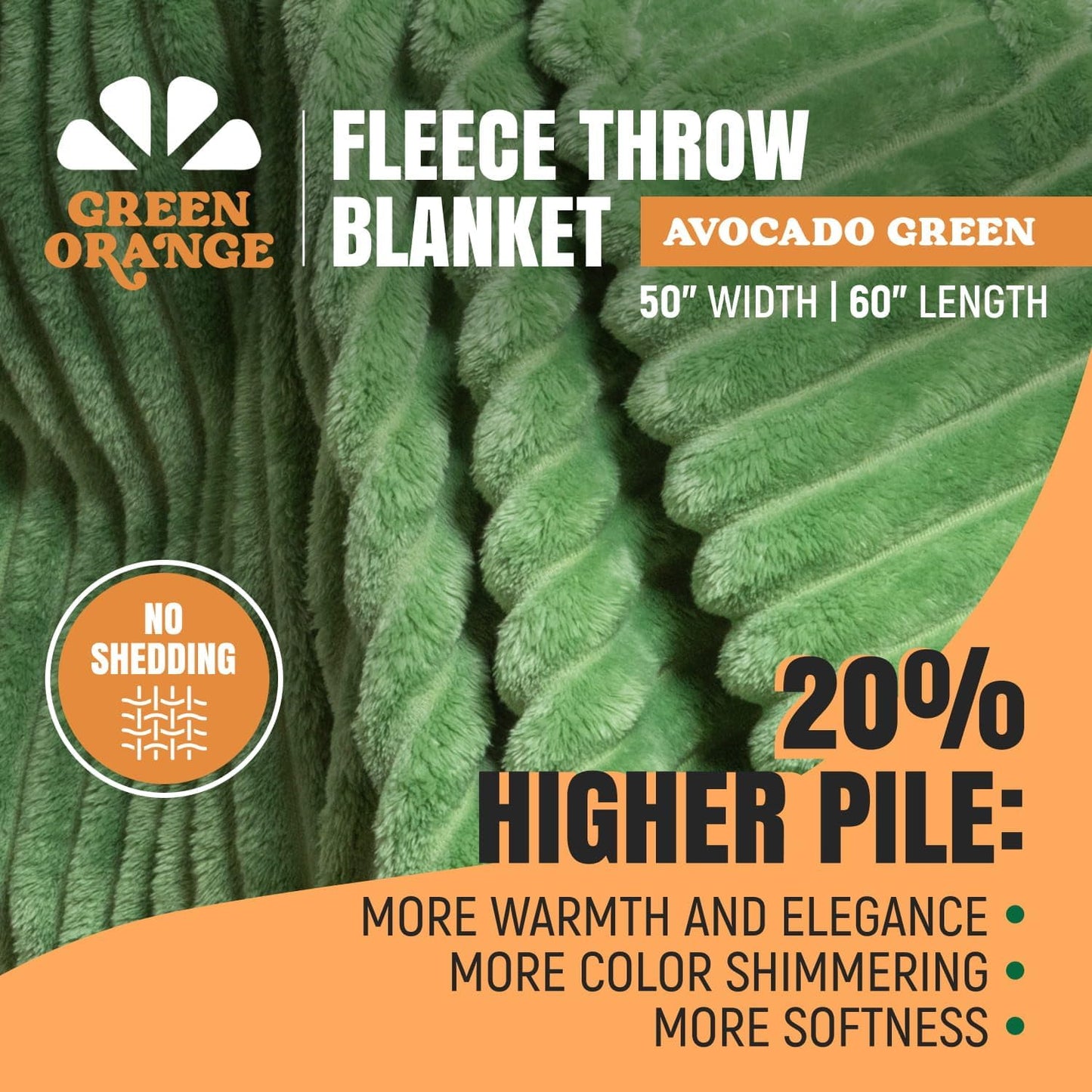 GO Premium Plush Soft Throw Blanket for Couch - Green Fleece Blanket for Living Room, Bedroom, Home Decor - Small Couch Blanket for Men, Women (50X60 Inches)