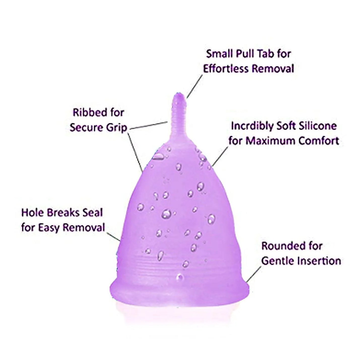 Reusable Menstrual Cup Set - the Most Reliable Medical Grade Silicone Period Cups - Comfortably Use for 12 Hours (2 Small Cups, Blue)