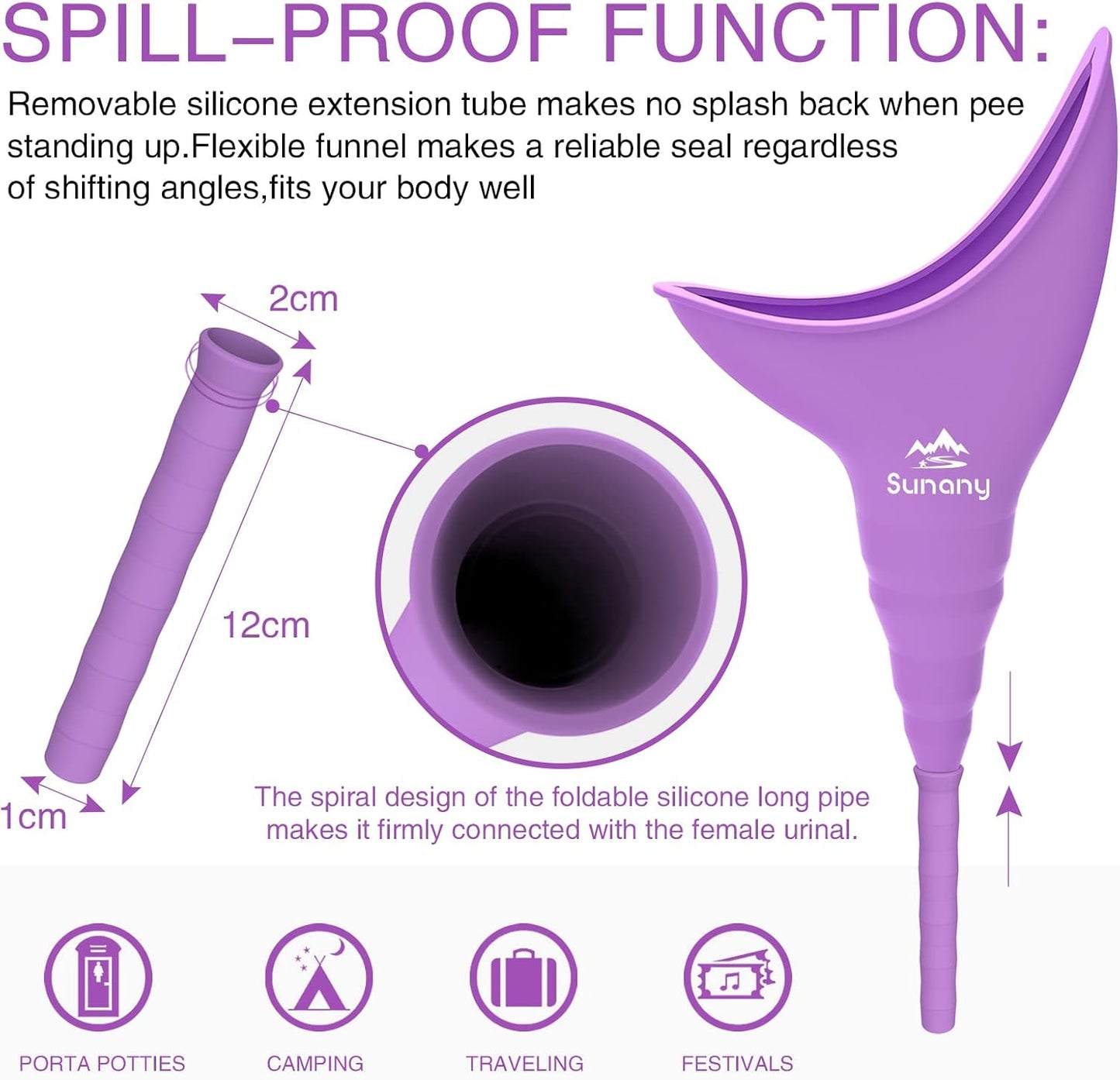 Female Urinal, Reusable Silicone Foolproof Women Pee Funnel Allows Women to Pee Standing Up,Women'S Urinal Is the Perfect Companion for Indoor Use