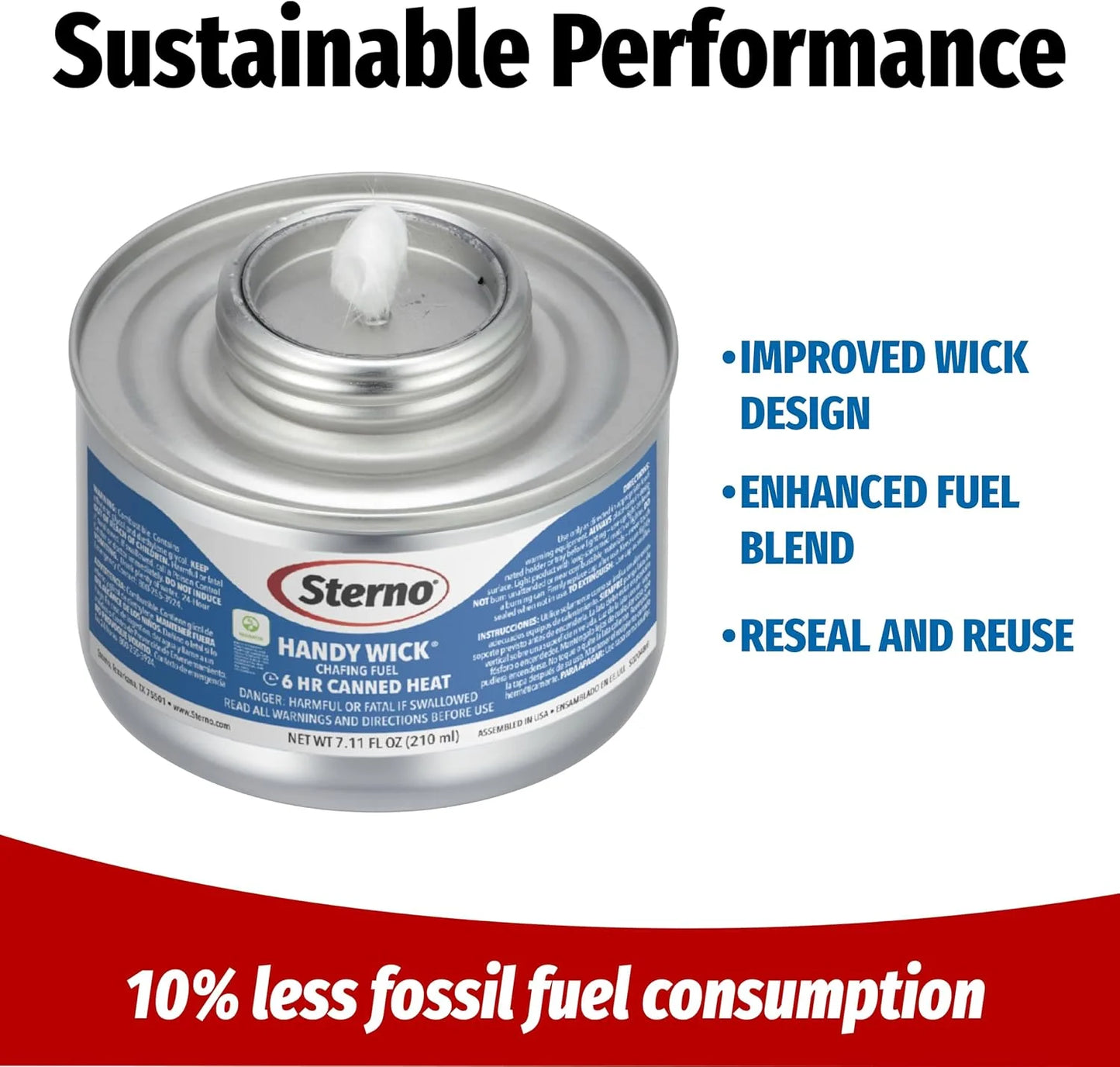 Fuel Cans - 6-Hour Burn, (6-Pack) Chafing Dish Fuel Can Burners for Food Warmer, Resealable Twist Chafer Fuel Canned Heat, Handy Wick