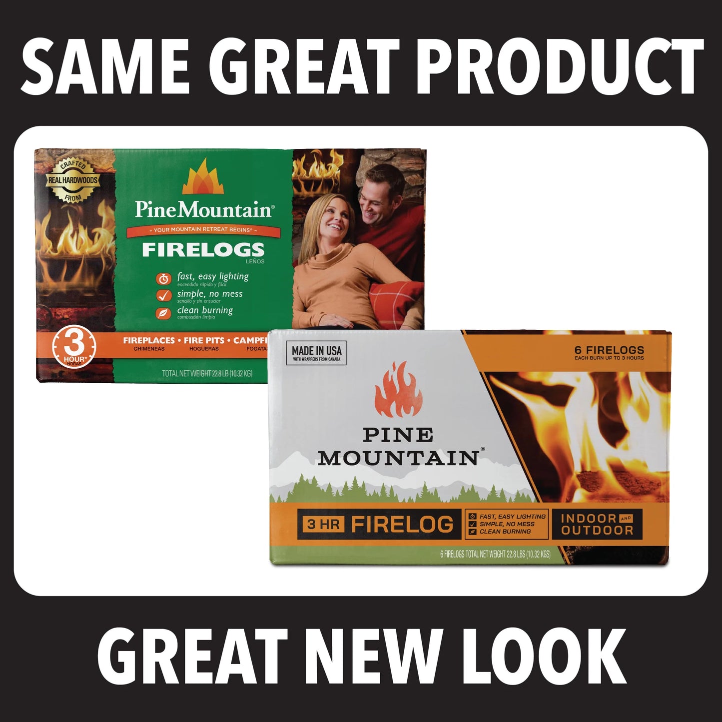 Traditional 3-Hour Firelogs, 6 Pack