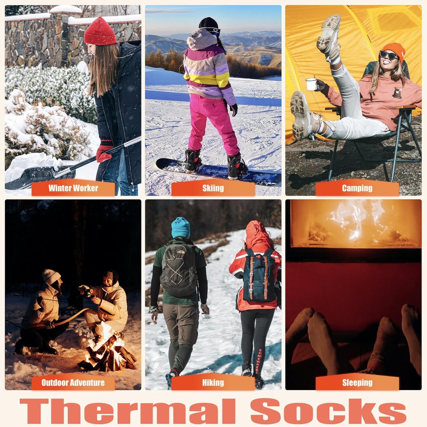 Thermal Socks for Women and Men Heat Trapping Warm Winter Socks