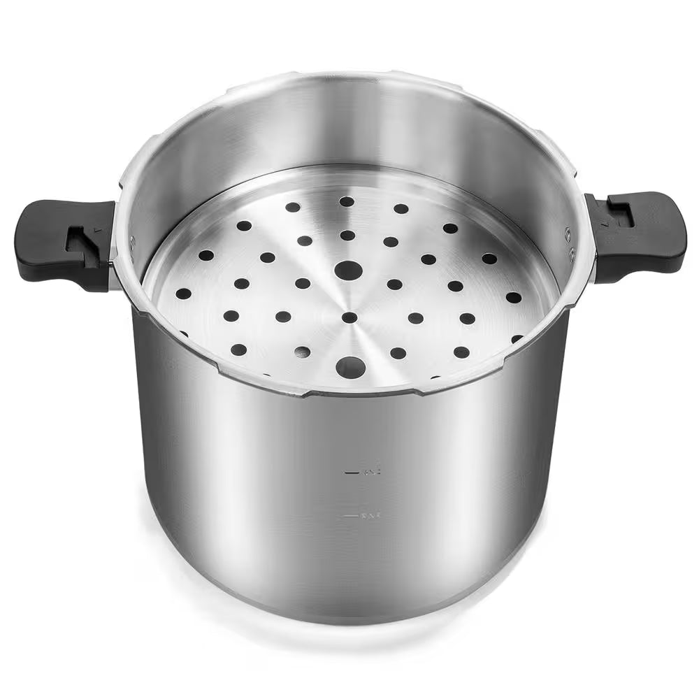 Premium 22 Qt. Silver Aluminum Dishwasher Safe Induction Compatible Stovetop Pressure Cookers with Built-In Gauge