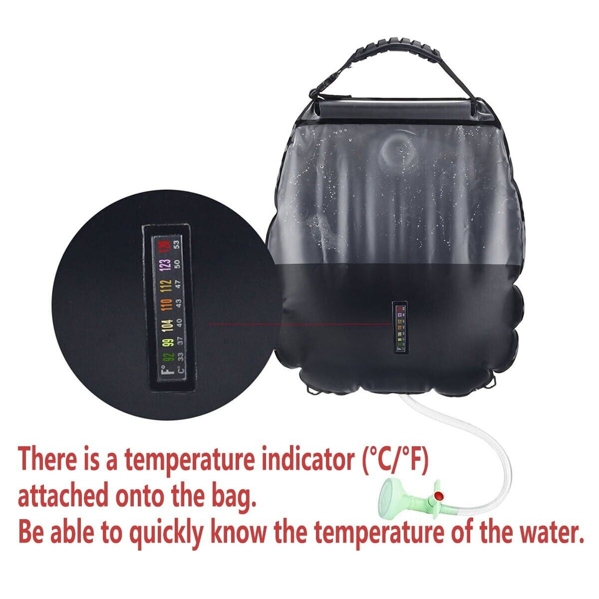 Solar Shower Bag 5 Gallons/20L Solar Heating Camping Shower Bag for Camping