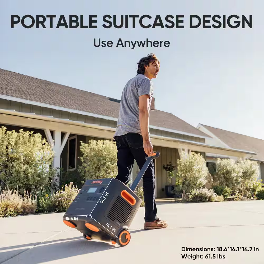 3000W Output/6000W Peak Solar Generator 2000 Plus, Expandable Push Button Start Battery Lifepo4 W/Two 200W Solar Panels