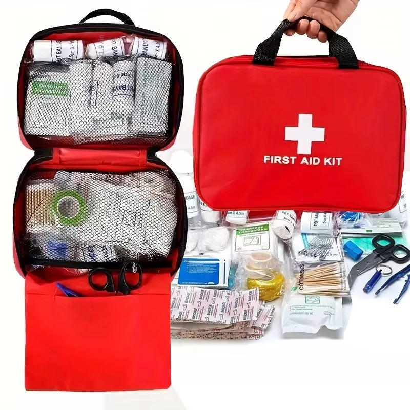 First Aid Kit, Multi-Purpose Emergency Medical Supplies Portable Medical Bag, for Outdoor Hiking, Camping and More Rescue