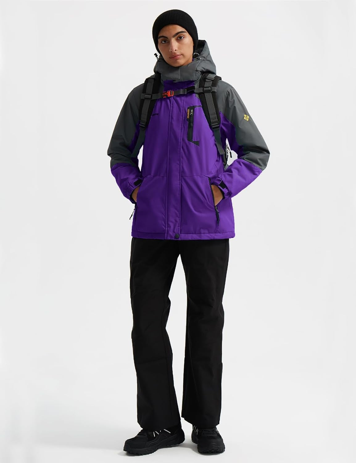 Women'S Ski Snow Jacket Warm Winter Waterproof Coat Snowboard Rain Jacket Hooded Windproof Windbreaker