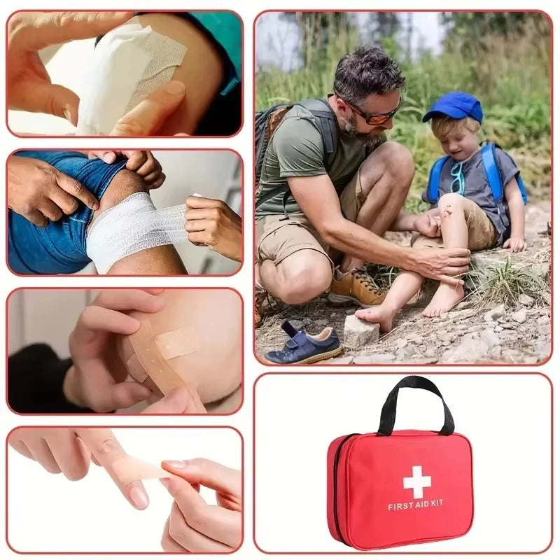 First Aid Kit, Multi-Purpose Emergency Medical Supplies Portable Medical Bag, for Outdoor Hiking, Camping and More Rescue