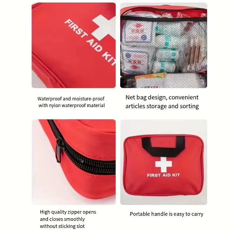 First Aid Kit, Multi-Purpose Emergency Medical Supplies Portable Medical Bag, for Outdoor Hiking, Camping and More Rescue