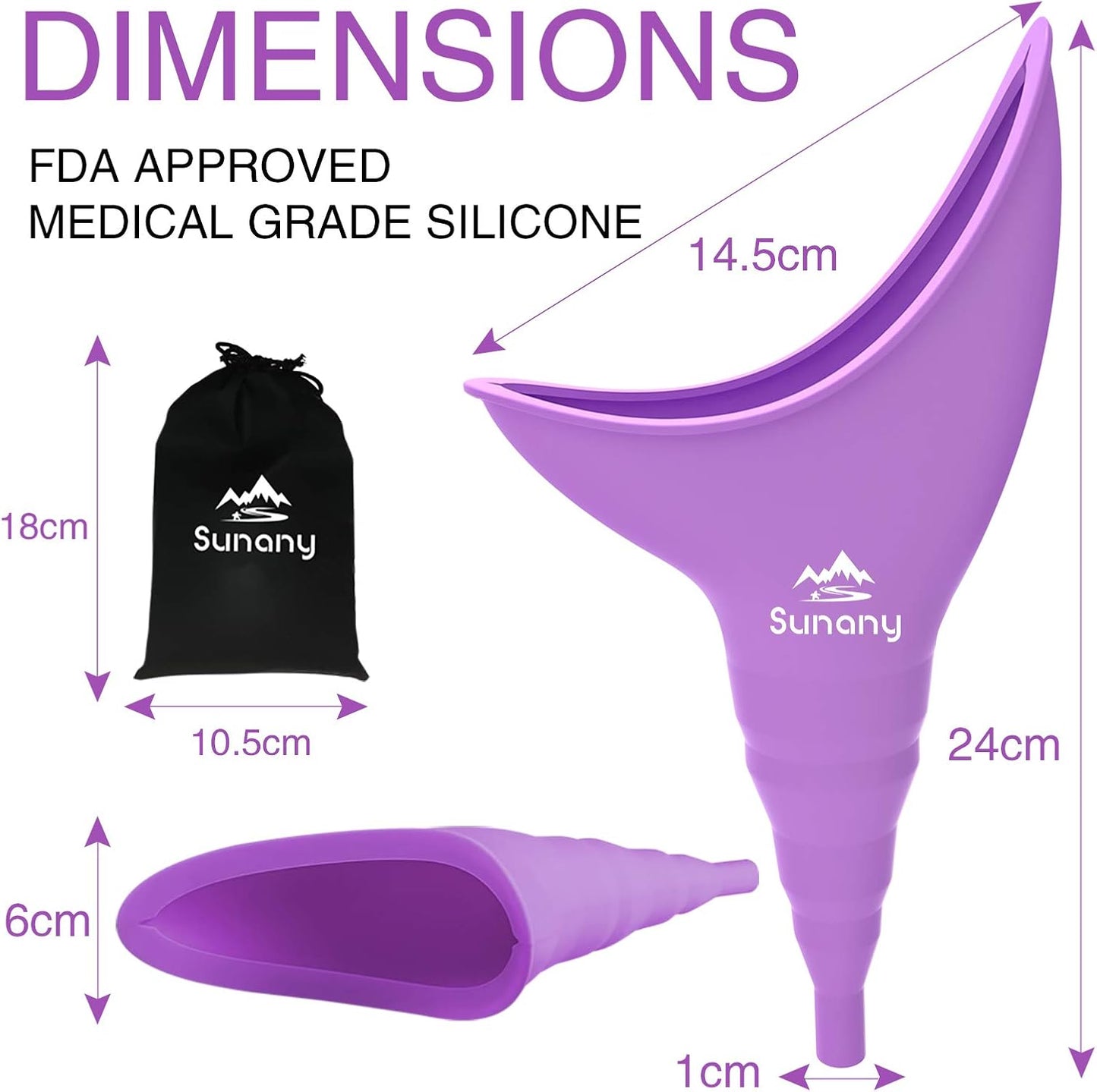 Female Urinal, Reusable Silicone Foolproof Women Pee Funnel Allows Women to Pee Standing Up,Women'S Urinal Is the Perfect Companion for Indoor Use