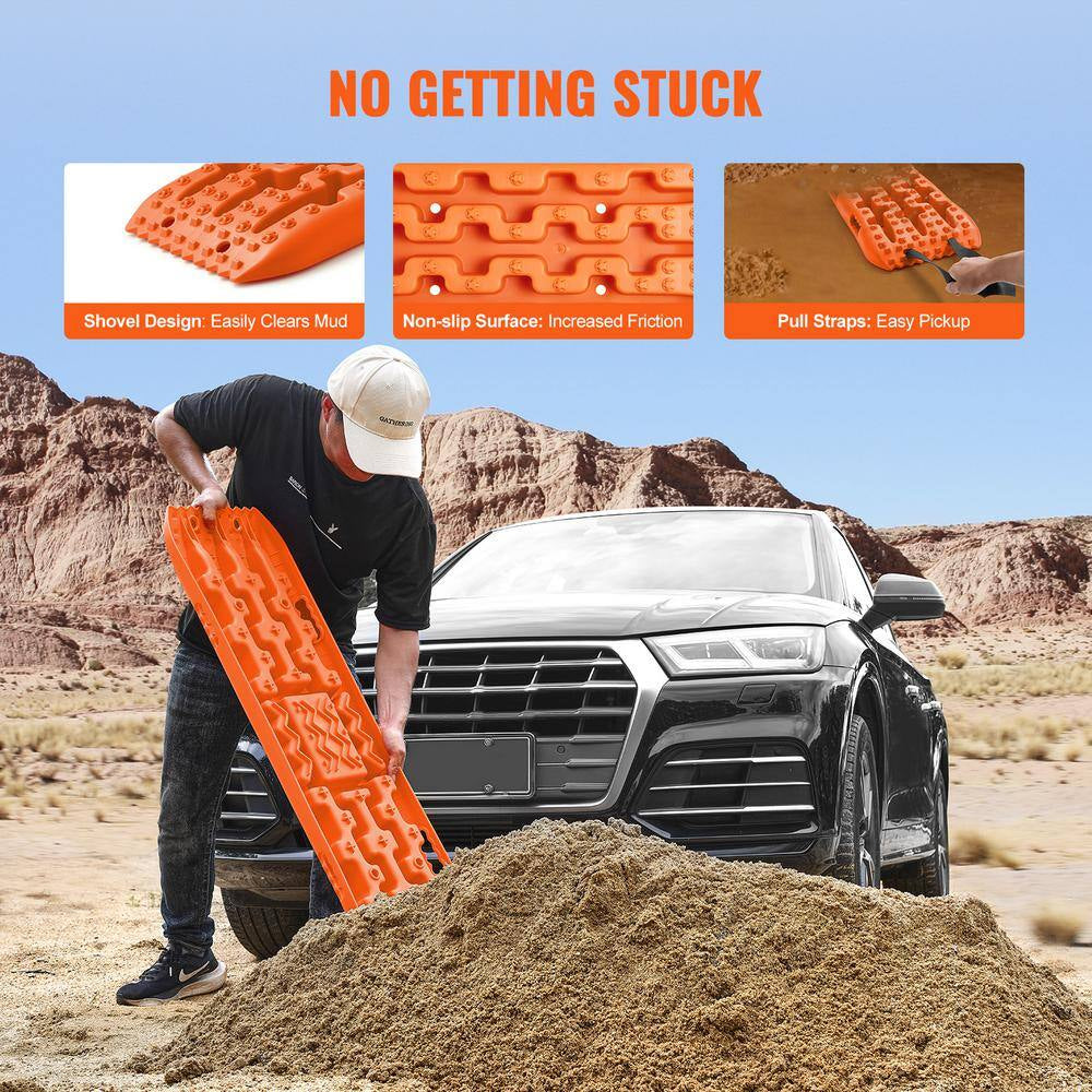 10T Traction Boards with PP Material Recovery Boards for Off-Road Vehicles/Cars/Pickups/Suvs/Rvs Pair Tire Traction Mats