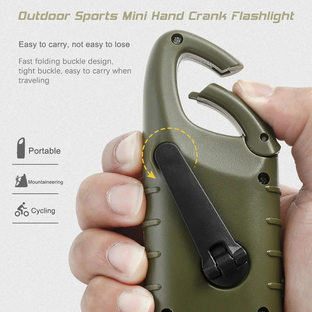 Portable LED Flashlight Tent Light Hand Crank Dynamo Solar Power Torch for Outdoor Camping Hiking Long-Range Emergency Lantern