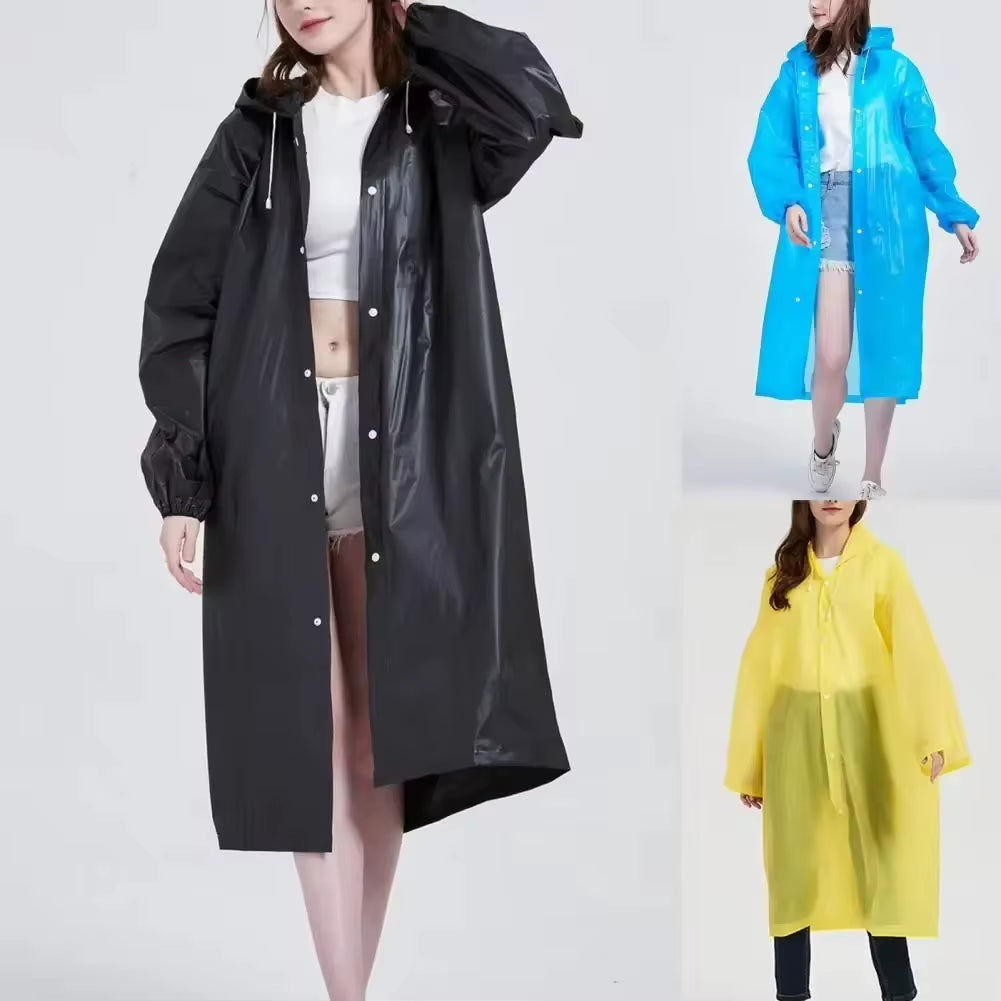 High Quality 1Piece 145*68CM EVA Unisex Raincoat Thickened Raincoat Women Waterproof Men Black Camping Waterproof Rainwear Suit