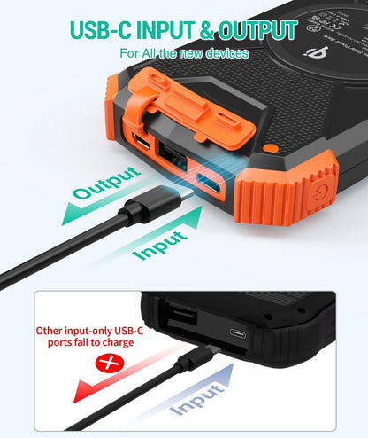 BLAVOR Solar Charger Power Bank 10,000Mah, Portable Wireless Charger, 20W Fas...