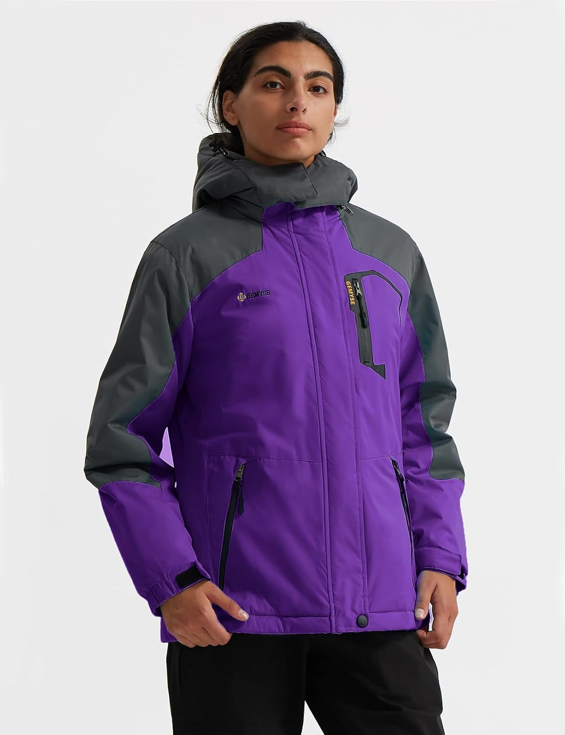 Women'S Ski Snow Jacket Warm Winter Waterproof Coat Snowboard Rain Jacket Hooded Windproof Windbreaker