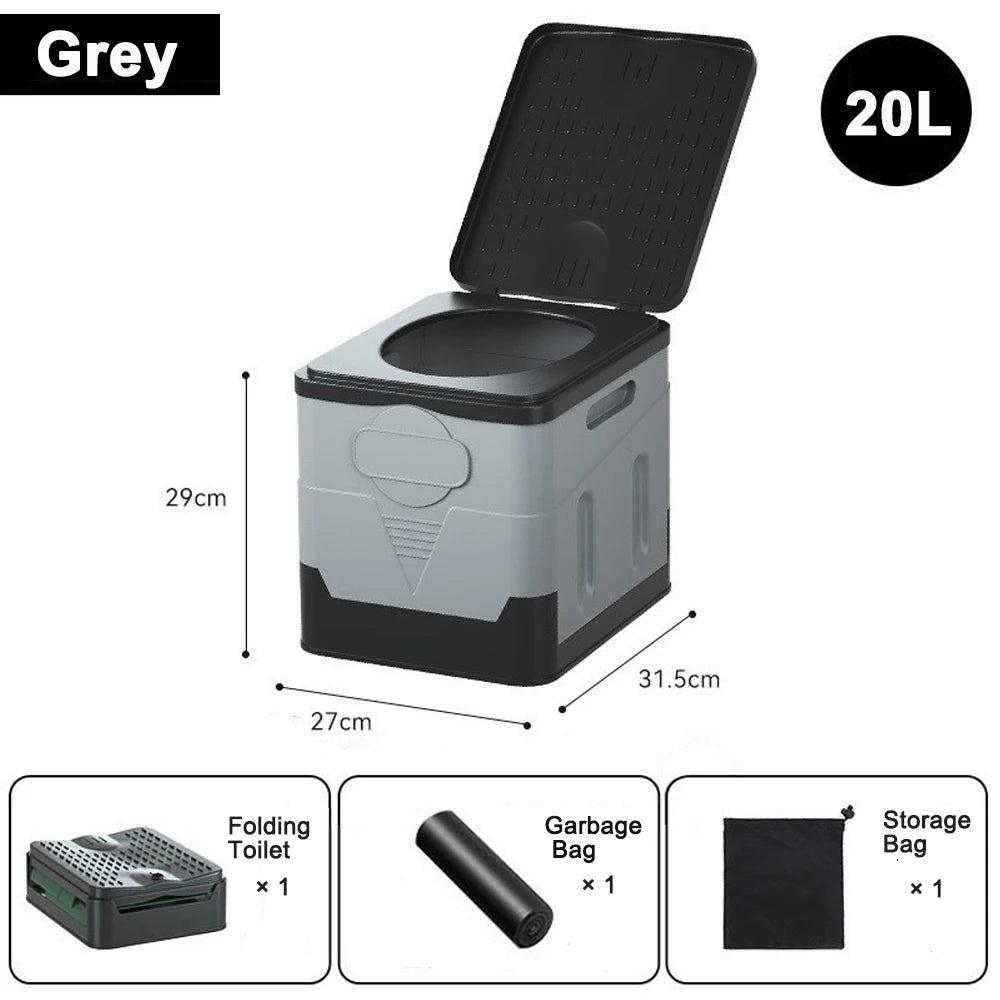 Portable Folding Toilet Collapsible Anti-Odor Storage Box Car Toilet Adult Self-Driving Travel Emergency Toilet