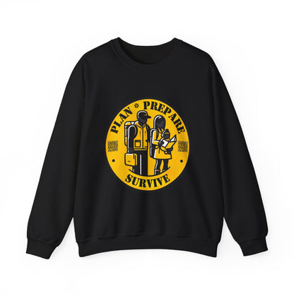 Plan, Prepare, Survive Crewneck Sweatshirt - Cozy Gift, Outdoor Adventure Wear, Survivalist Apparel, Unisex Layering, Prepper Hoodie