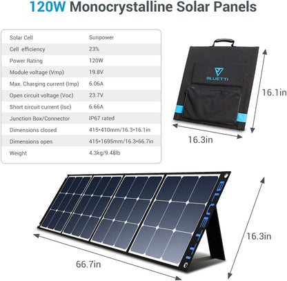 Portable Power Station with Solar Panel Included AC50S 500Wh Solar Generator 120V AC Outlet Lithium Battery Backup for Camping Trip RV Home Emergency(Include 1Pcs 120W Foldable Solar Panel)