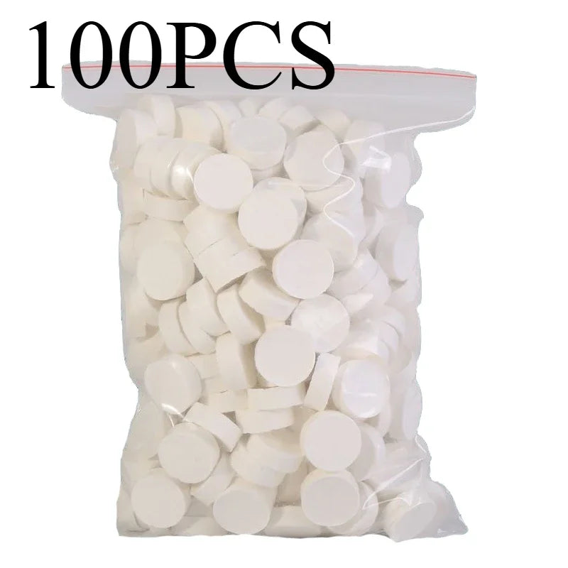 100PCS Compressed Towel Mini Portable Soft Disposable Travel Towel Absorbent Ideal for Camping BBQ Outdoor Activities Skin Care