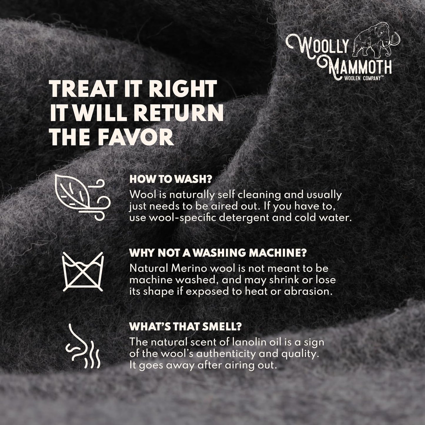 Camping Wool Blanket - 66 in X 90 in Black & Cream Plaid - Heavyweight Merino Wool Outdoor Throw Blanket & Bedroll - Insulating Warm for Winter, Picnic & Travel