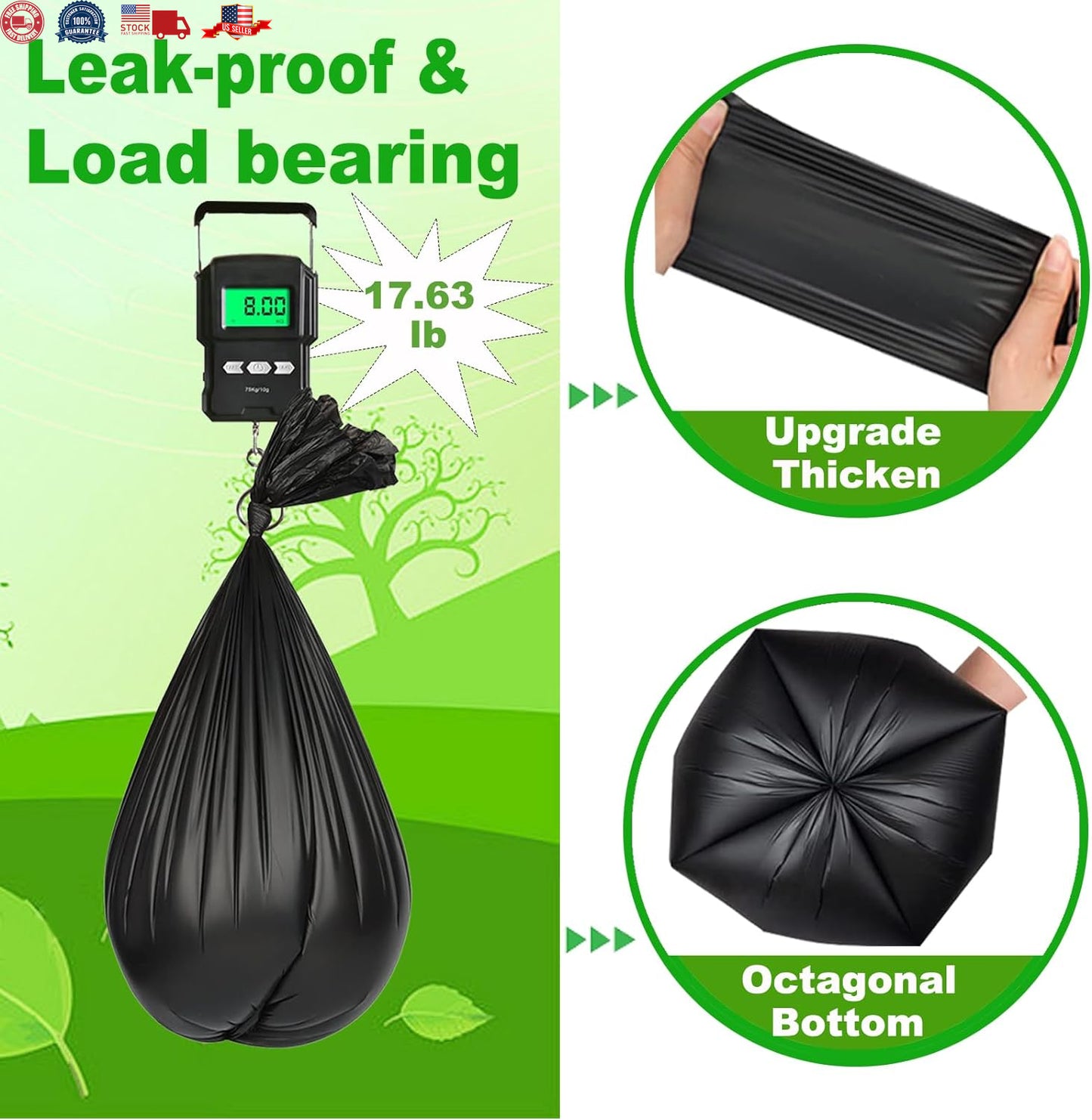 25 Portable Toilet Bags, 8 Gallon Biodegradable Camping Toilet Bags for Portable