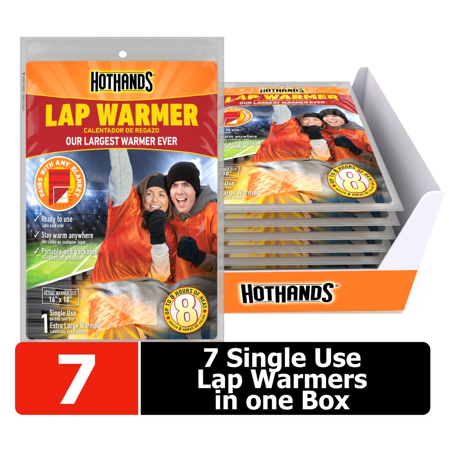 Large 16In X 10In Lap Warmer, 7 Single-Use Lap Warmers = 7-Pack, Made in USA*