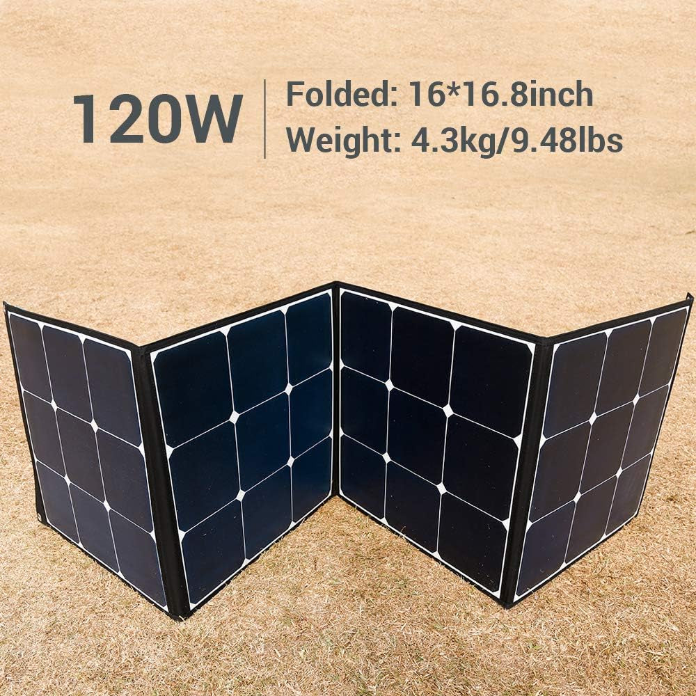 Portable Power Station with Solar Panel Included AC50S 500Wh Solar Generator 120V AC Outlet Lithium Battery Backup for Camping Trip RV Home Emergency(Include 1Pcs 120W Foldable Solar Panel)