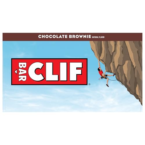 CLIF BAR - Chocolate Brownie Flavor - Made with Organic Oats - Energy Bars - Non-GMO - Plant Based Protein Bars (12 Pack)
