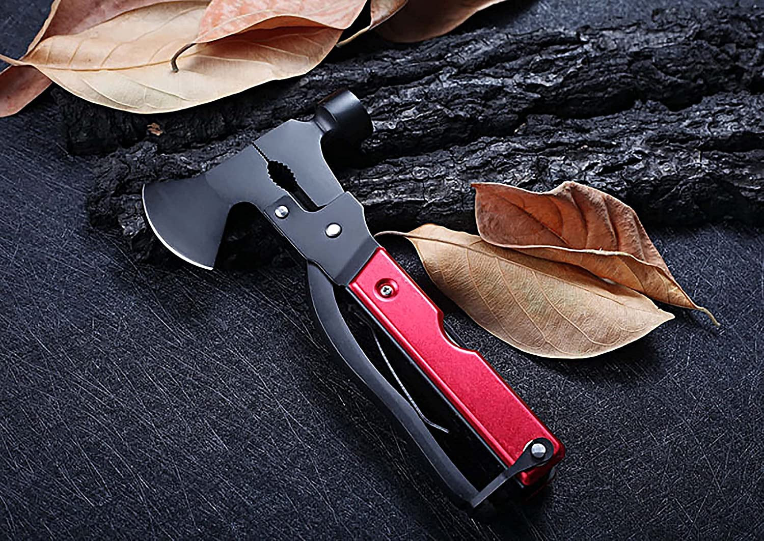 Multitool Camping Multipurpose Tool Accessories Survival Gear and Equipment 14 in 1 Hatchet with Hammer Saw Screwdrivers Pliers Bottle Opener Durable Ideal Gifts for Men Women