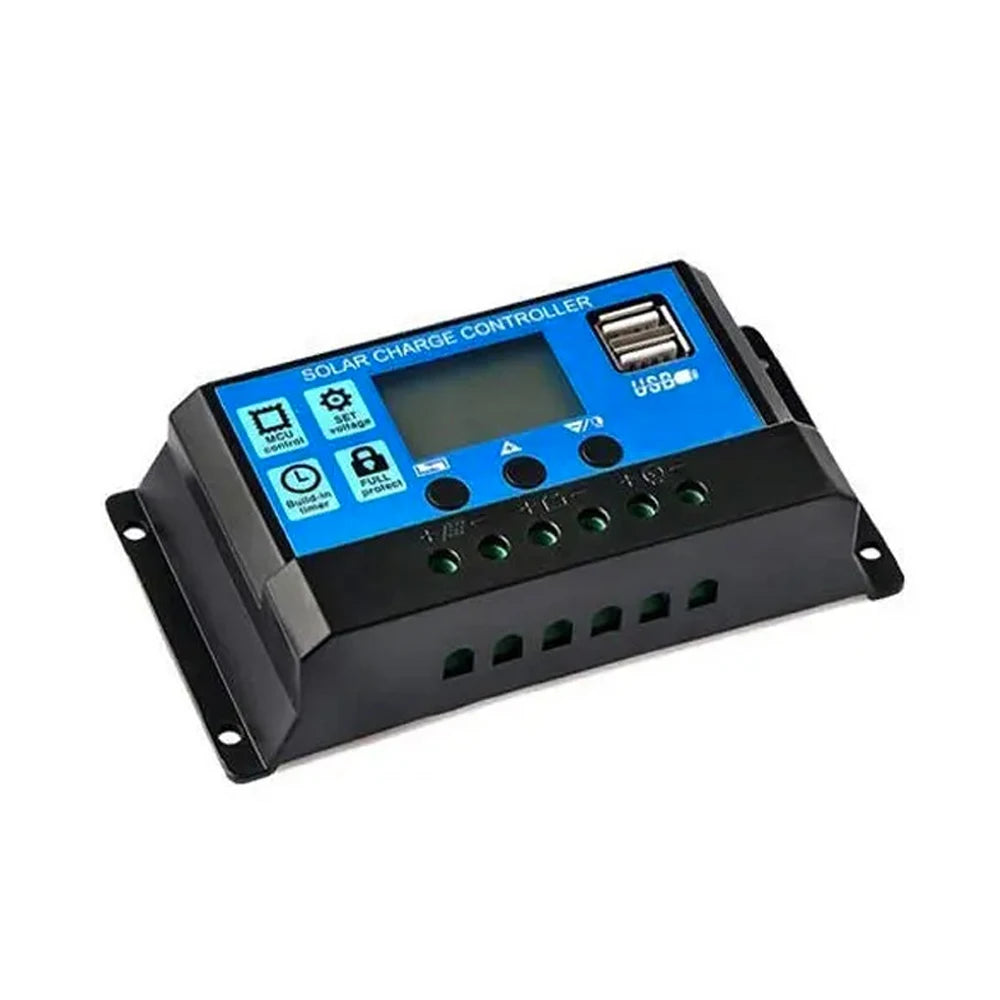 30A20A10A Solar PV Charge Controller 12V24V with LCD Display and Double USB PWM Solar PV Regulators Battery Chargers