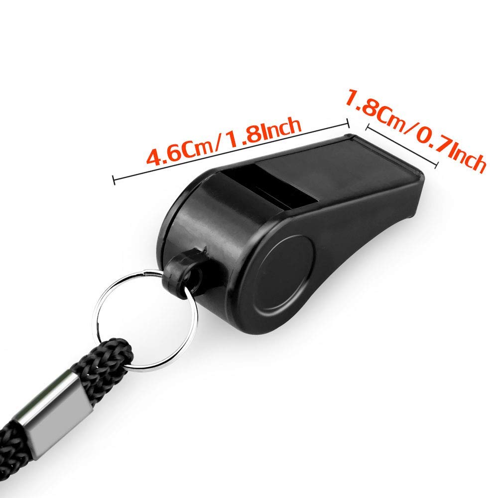 Hipat Whistle, 2 Packs Plastic Sports Whistles with Lanyard, Loud Crisp Sound Whistle Ideal for Coaches, Referees, and Officials (color)