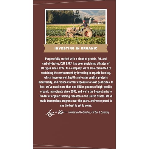 CLIF BAR - Chocolate Brownie Flavor - Made with Organic Oats - Energy Bars - Non-GMO - Plant Based Protein Bars (12 Pack)