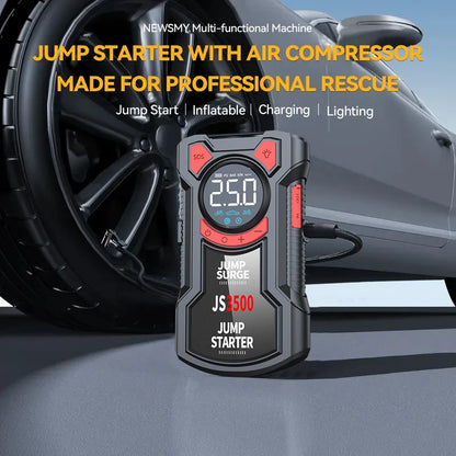 5-In-1 Jump Starter with Air Pump 5000A Peak Starter Box 150PSI Battery Pack with Digital Tire Inflator Car Battery Jump Starter