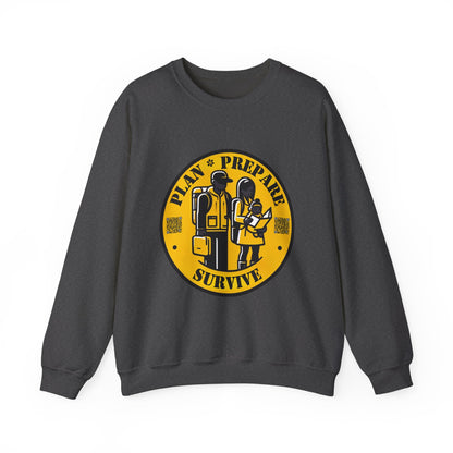 Plan, Prepare, Survive Crewneck Sweatshirt - Cozy Gift, Outdoor Adventure Wear, Survivalist Apparel, Unisex Layering, Prepper Hoodie