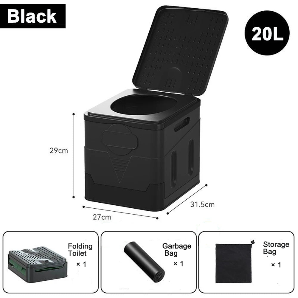 Portable Folding Toilet Collapsible Anti-Odor Storage Box Car Toilet Adult Self-Driving Travel Emergency Toilet