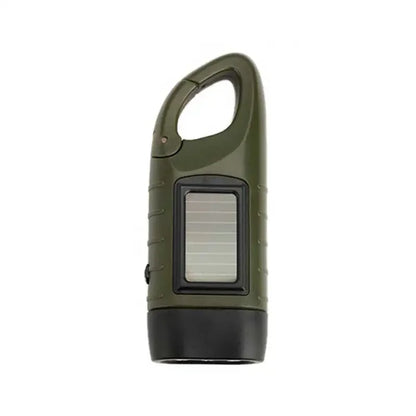 Portable LED Flashlight Tent Light Hand Crank Dynamo Solar Power Torch for Outdoor Camping Hiking Long-Range Emergency Lantern