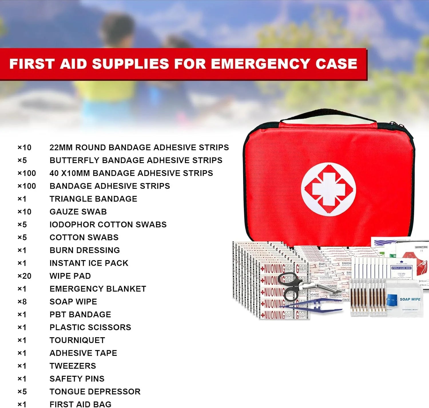 300Piece Small First Aid Kit Refill Supplies for Travel Mini Caming Emergency First Aid Kits Hiking Survival Essential Set for Outdoor Adventure, Yellow 1St Aid