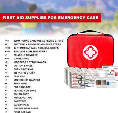 300Piece Small First Aid Kit Refill Supplies for Travel Mini Caming Emergency First Aid Kits Hiking Survival Essential Set for Outdoor Adventure, Yellow 1St Aid