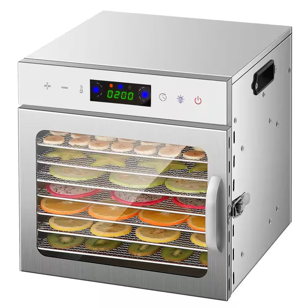 8-Tray Stainless Steel Trays Food Dehydrators, Dehydrator Machine with Digital Timer and Temperature Control