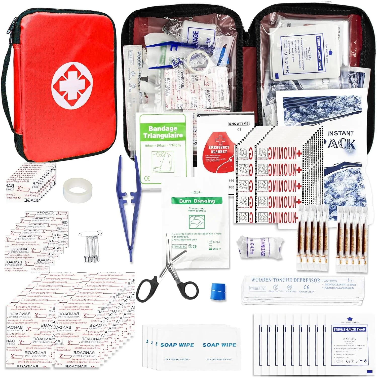 300Piece Small First Aid Kit Refill Supplies for Travel Mini Caming Emergency First Aid Kits Hiking Survival Essential Set for Outdoor Adventure, Yellow 1St Aid