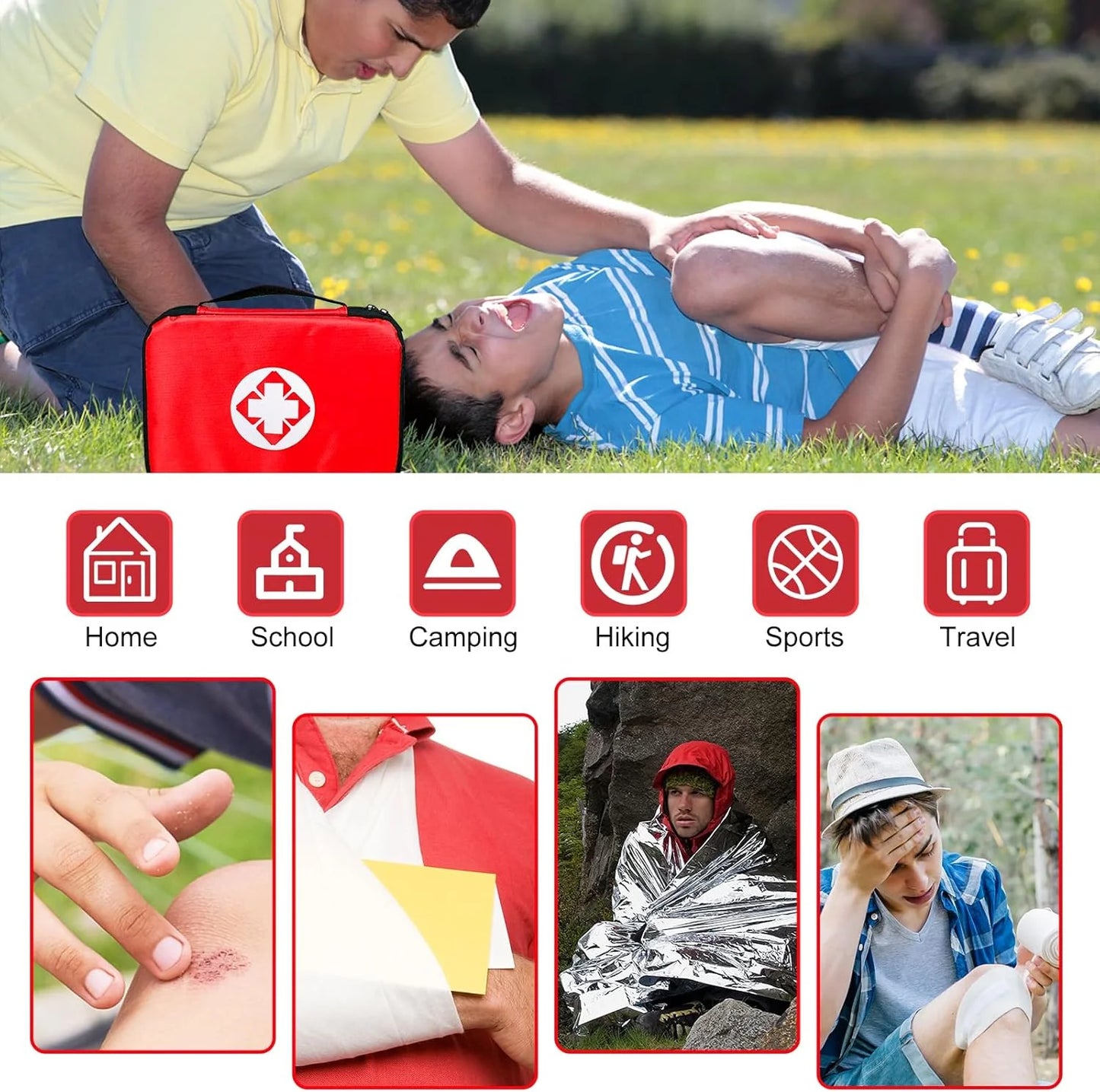 300Piece Small First Aid Kit Refill Supplies for Travel Mini Caming Emergency First Aid Kits Hiking Survival Essential Set for Outdoor Adventure, Yellow 1St Aid